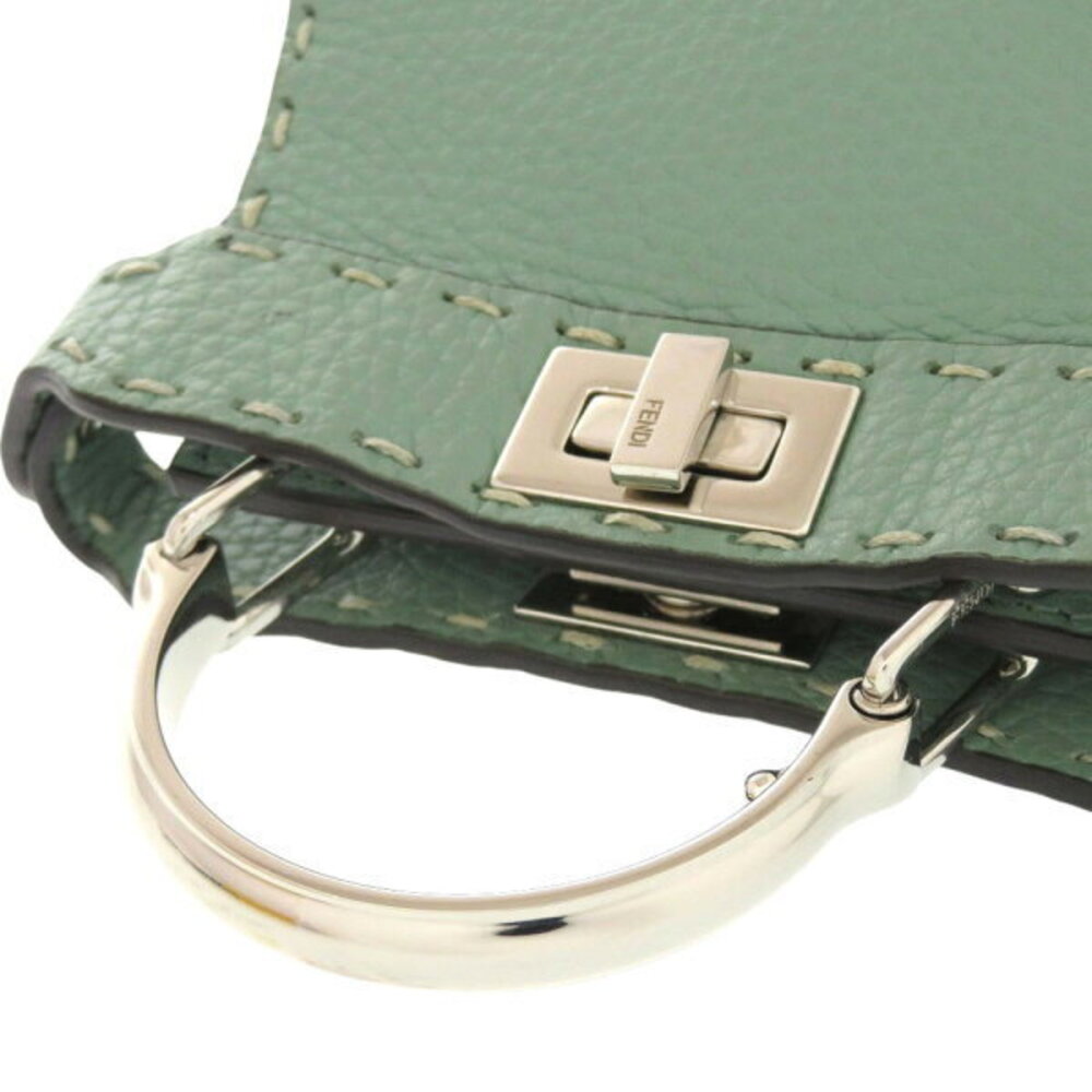 Fendi Peekaboo ICU Grained Leather Python Green S… - image 6
